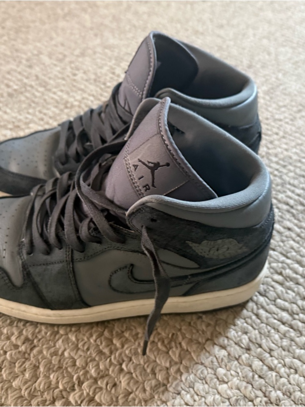 Nike Air Jordan 1 Mid Men’s Sneakers in Gray and Black